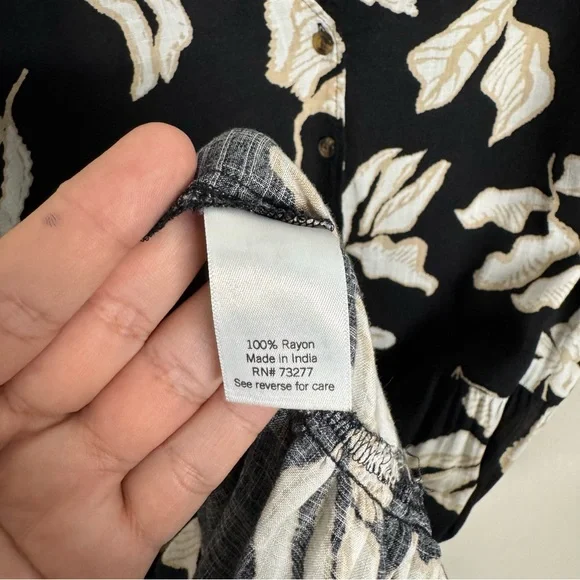 Sonoma Floral Dress Size 2x w/ Pockets Button Front Tiered Midi Dress - Picture 11 of 13